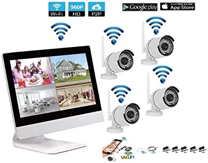 kit videosorveglianza wifi con monitor
