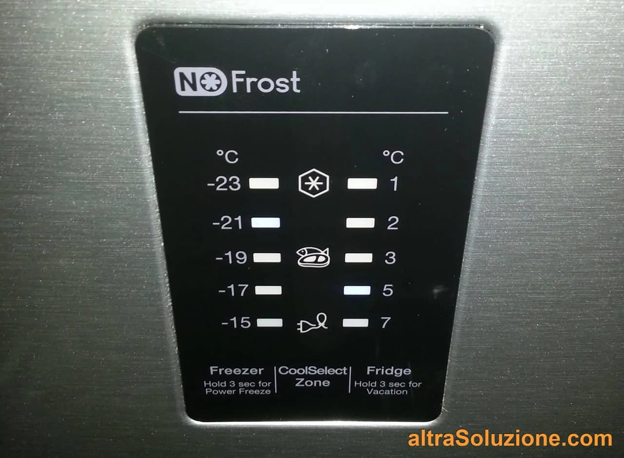 temperatura frigorifero digitale samsung