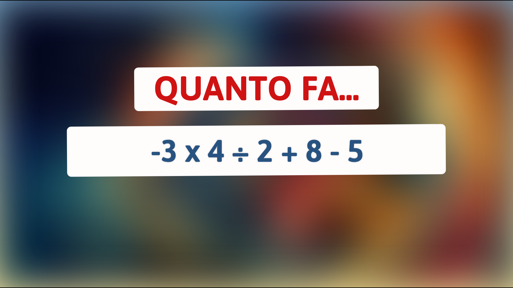 \"Svelato: Solo l'1% Riesce a Risolvere Questa Sfida Matematica Che Fa Impazzire! Prova a Rispondere Senza Calcolatrice!\""