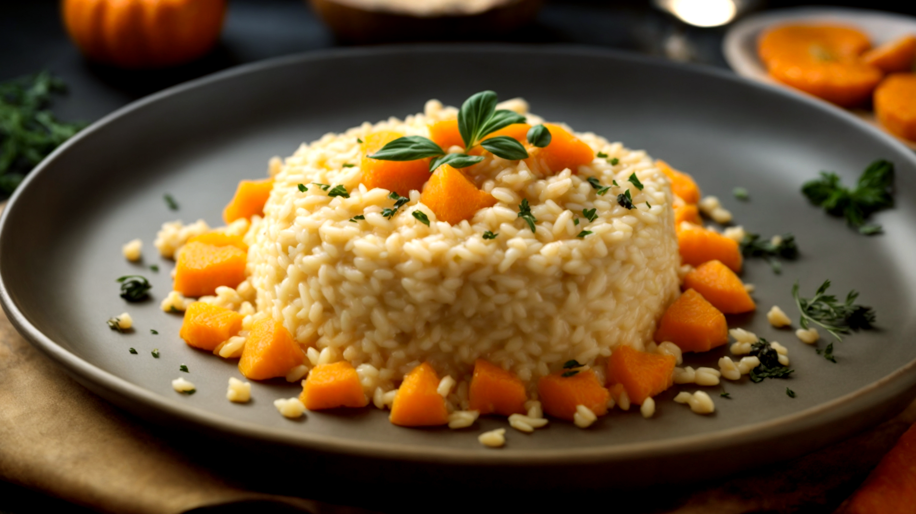 Risotto arancia zucca taleggio"